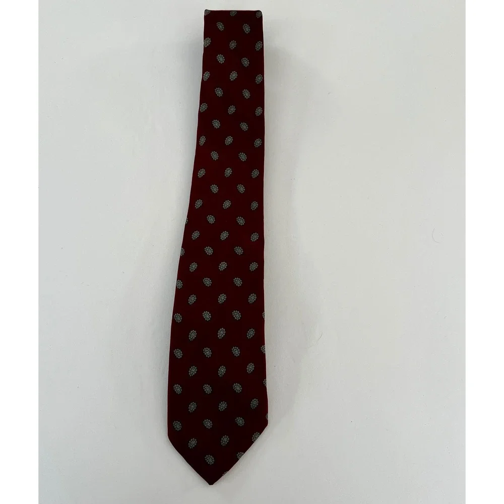 Robert Talbott Redwoode Ross Mens Silk Tie Burgundy Paisley Medallion Hand Sewn